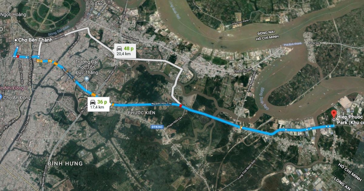 Hướng dẫn đường từ Trung tâm TP.HCM đến KCN Hiệp Phước | Khu Công Nghiệp Hiệp Phước