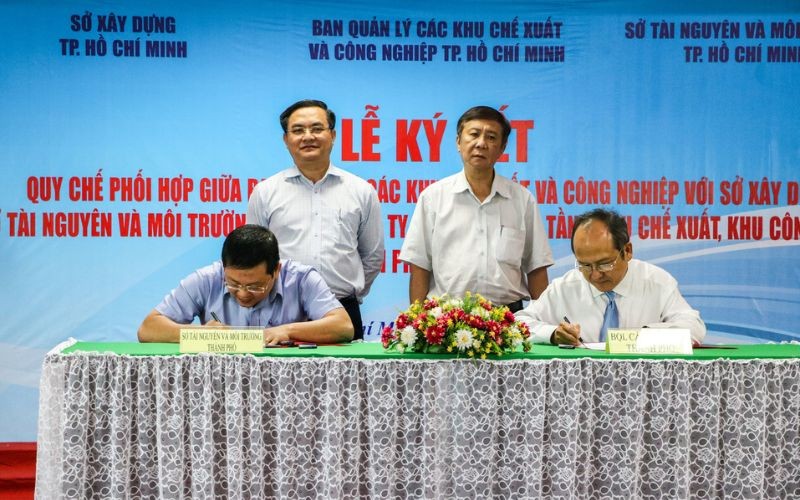 Hình Ảnh Lễ Ký Kết Quy Chế Phối Hợp Hepza - Sở Xây Dựng - Sở Tài Nguyên - Môi Trường | Khu Công Nghiệp Hiệp Phước